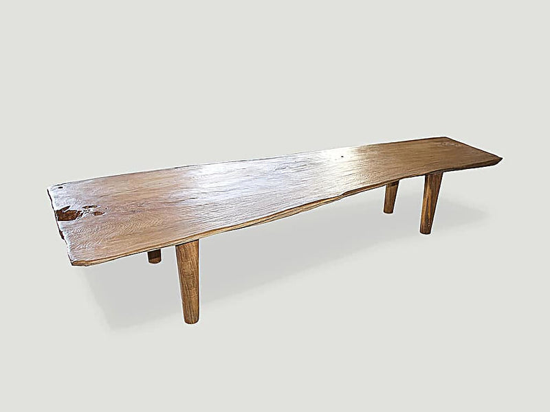 Live Edge Teak Wood Coffee Table or Bench
