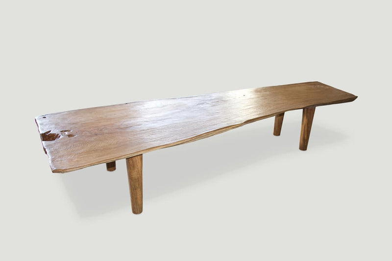 Live Edge Teak Wood Coffee Table or Bench