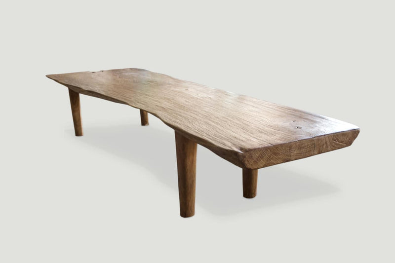 Live Edge Teak Wood Coffee Table or Bench