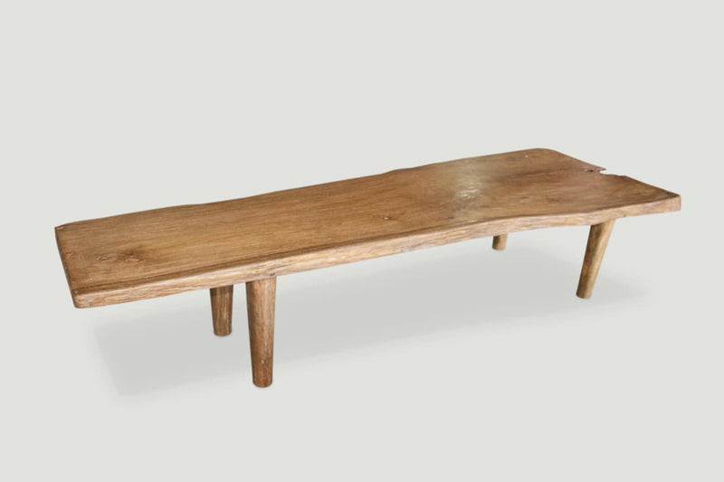 Live Edge Teak Wood Coffee Table or Bench