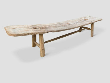 Impressive Bleached Teak Chaise or Bench