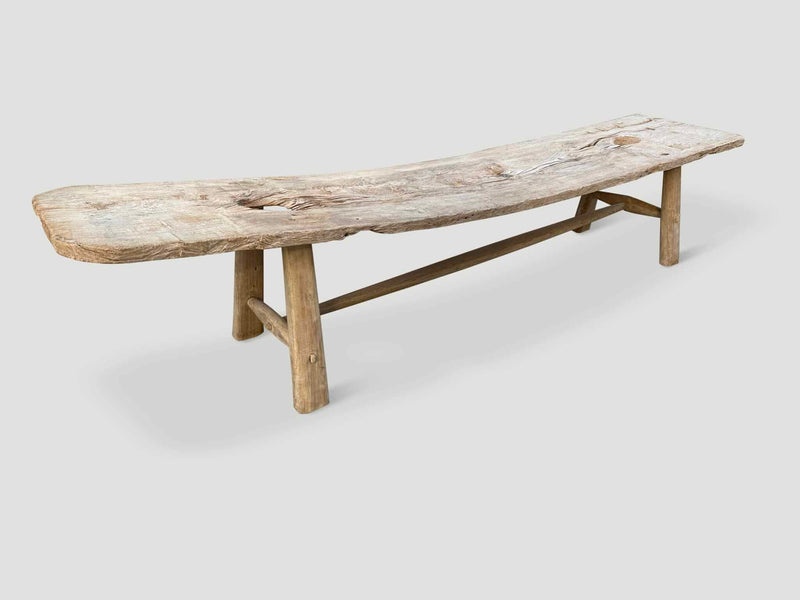Impressive Bleached Teak Chaise or Bench