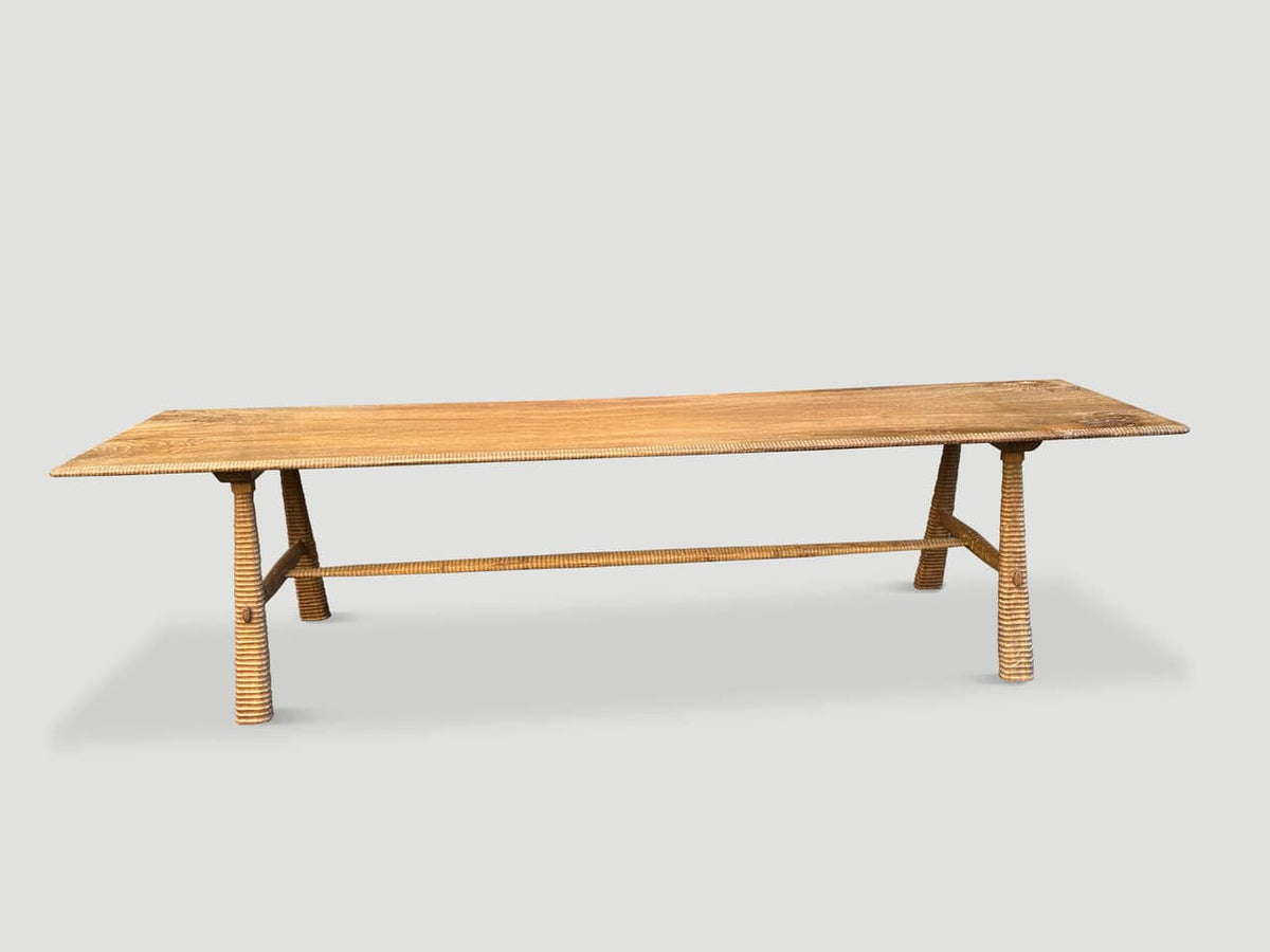 Mid Century Couture Hand Carved Dining Table or Console