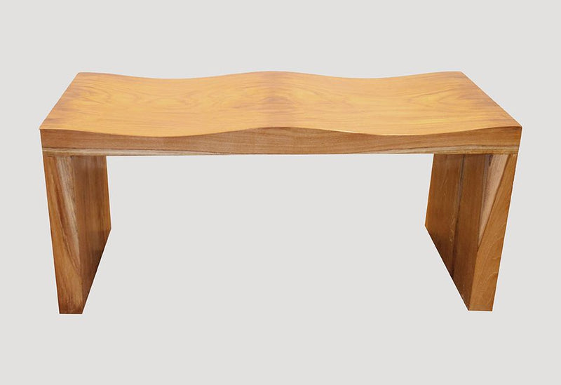 Natural Teak Wave Bench