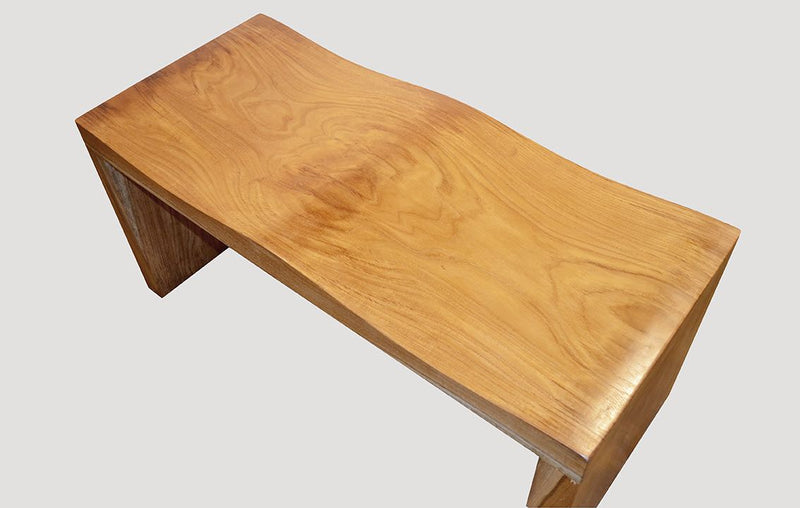 Natural Teak Wave Bench