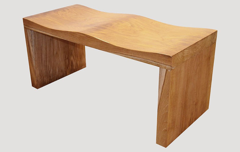 Natural Teak Wave Bench