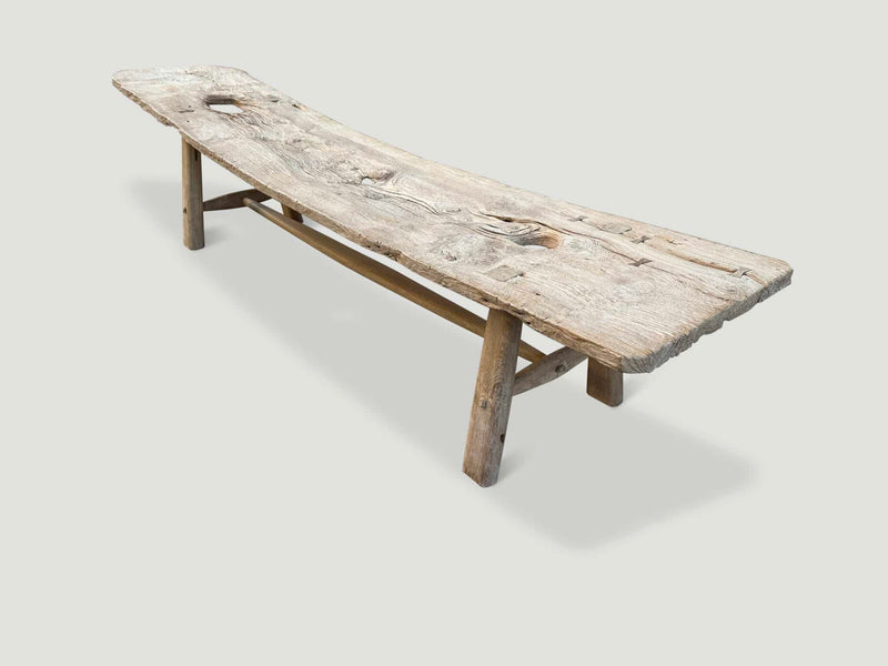 Impressive Bleached Teak Chaise or Bench