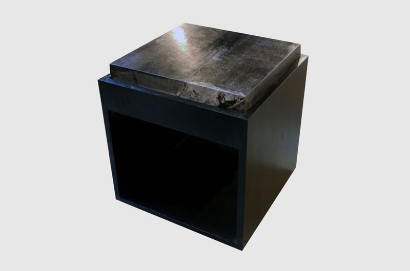 Petrified Wood Slab With Minimalist Teak Base