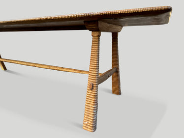 Mid Century Couture Hand Carved Dining Table or Console