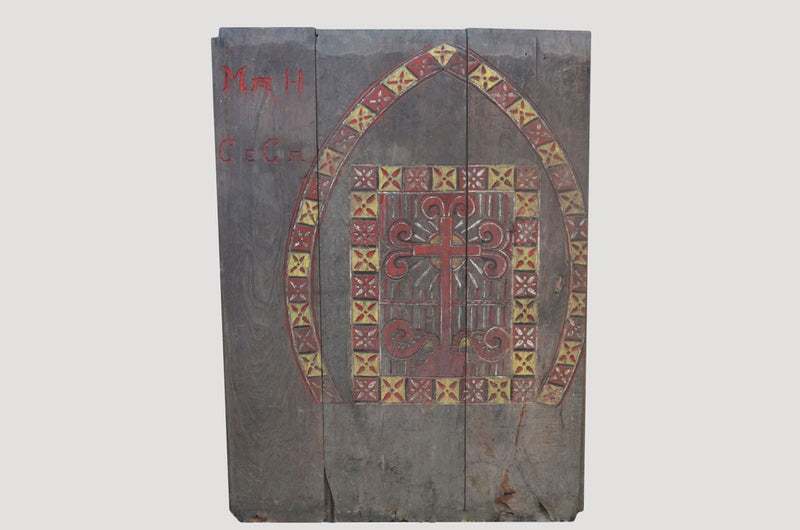 Ancient Hand Carved Panel From Flores