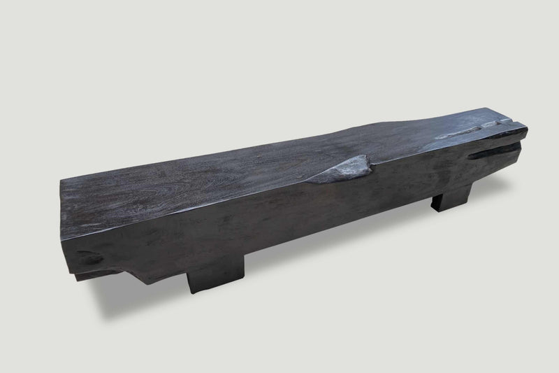 Charred Log Bench