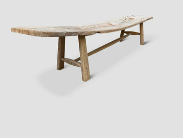 Impressive Bleached Teak Chaise or Bench
