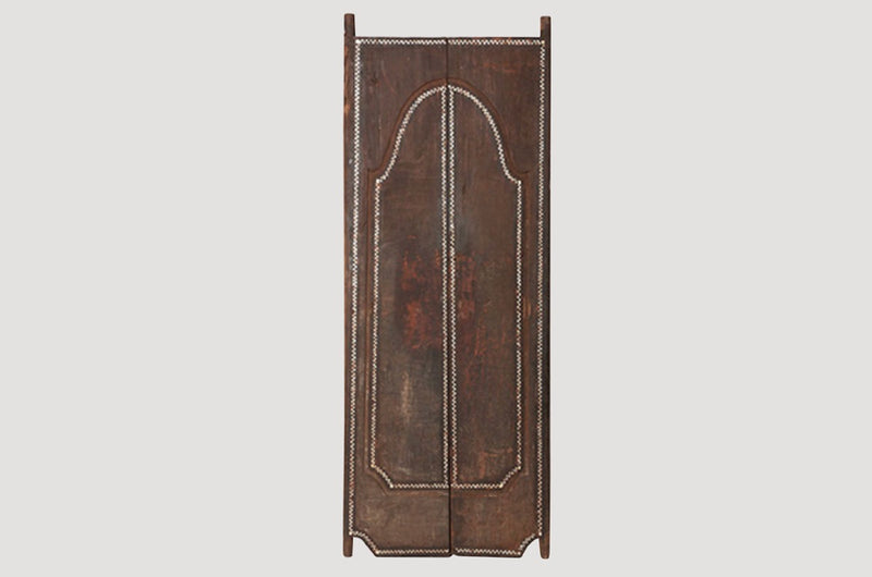 Antique Temple Door With Shell Inlay
