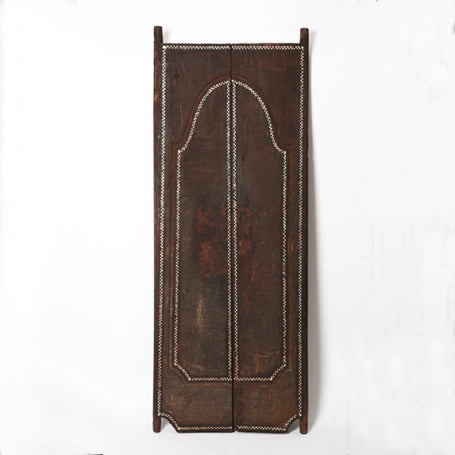 Antique Temple Door With Shell Inlay