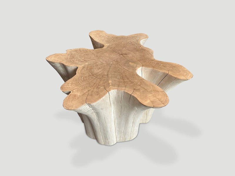 Amorphous Bleached Teak Wood Table