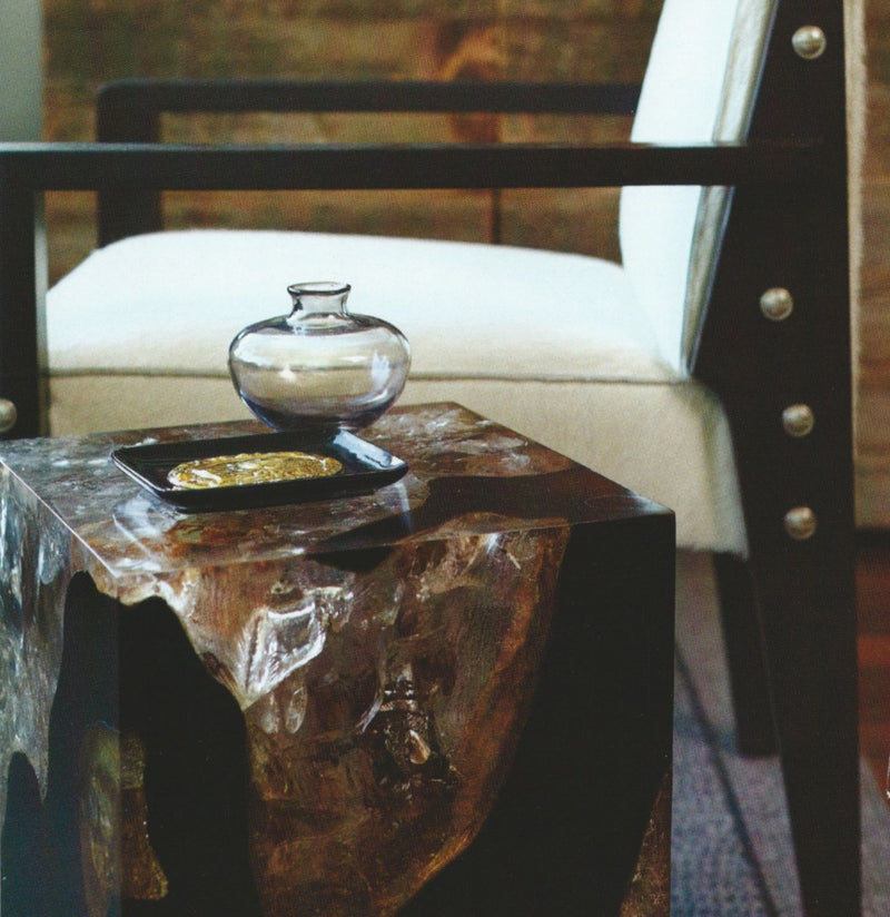 Cracked Resin Side Table