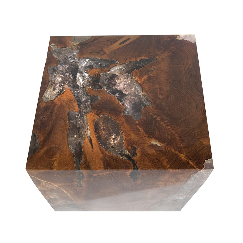 Cracked Resin Side Table