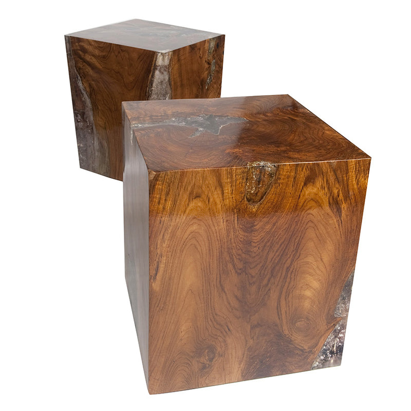 Cracked Resin Side Table