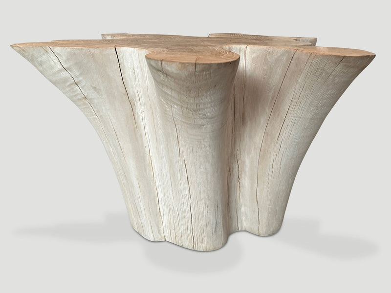 Amorphous Bleached Teak Wood Table
