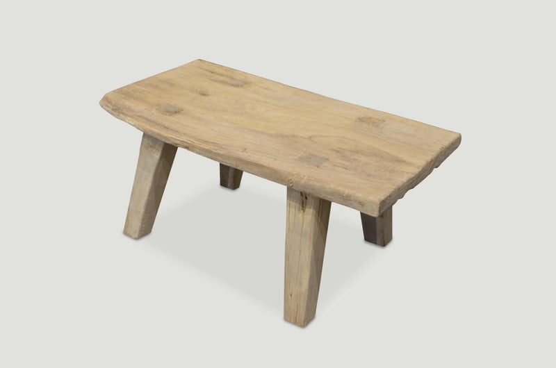 Bleached Teak Wood Side Table / Coffee Table / Or Bench