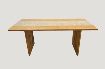 Shell Inlay Teak Dining Table