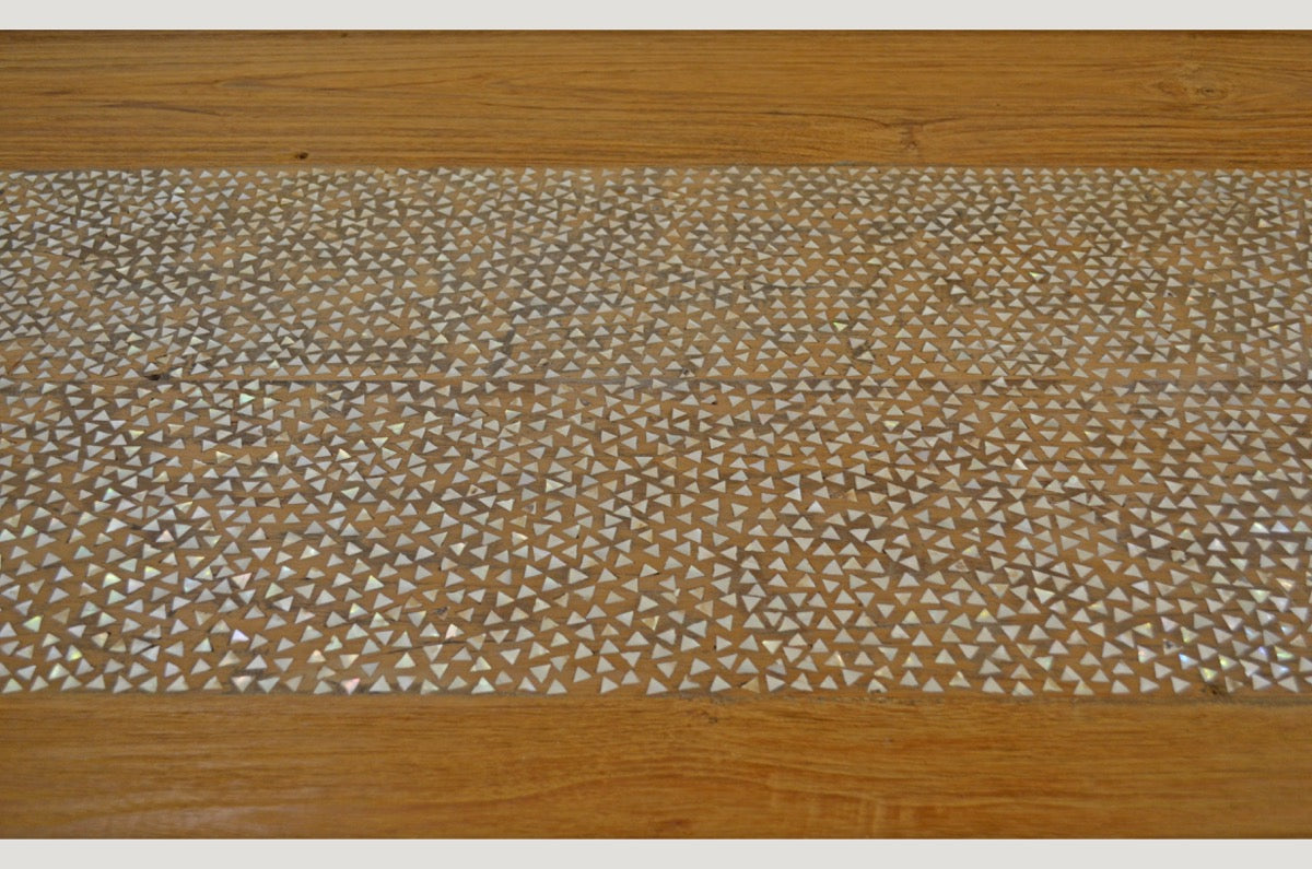 Shell Inlay Teak Dining Table