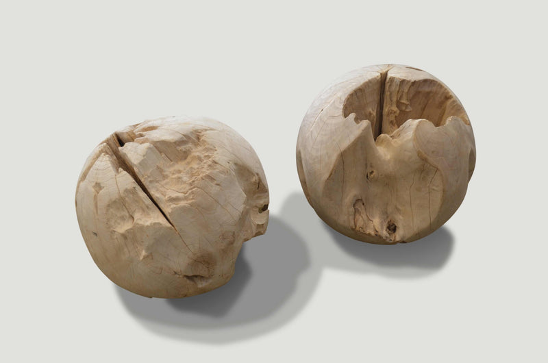 Bleached Teak Organic Sphere