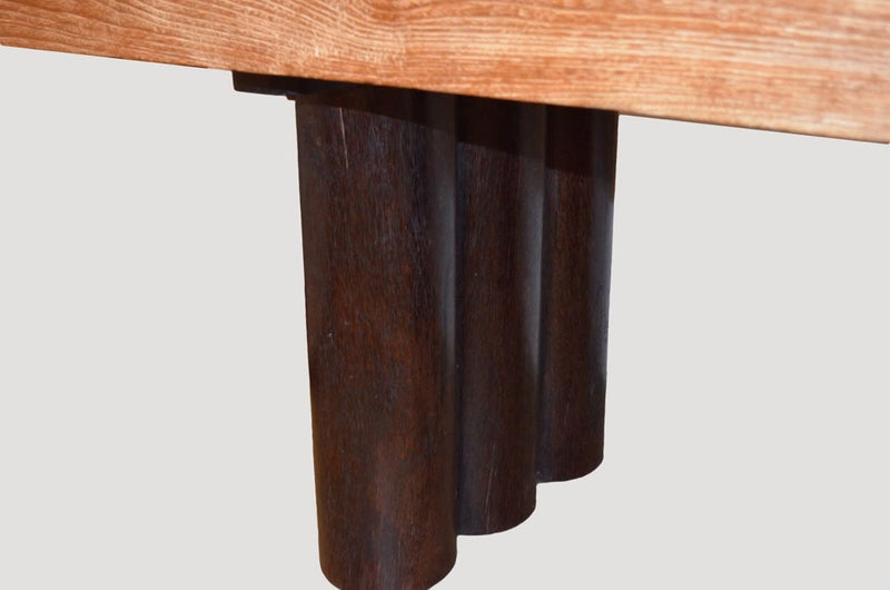Cerused Teak Table with Contrasting Base