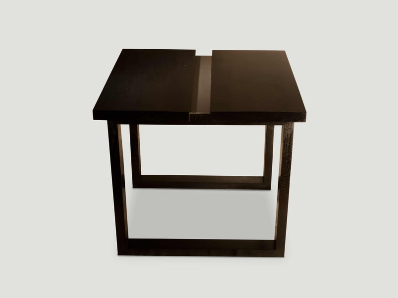 Espresso and Steel Minimalist Side Table