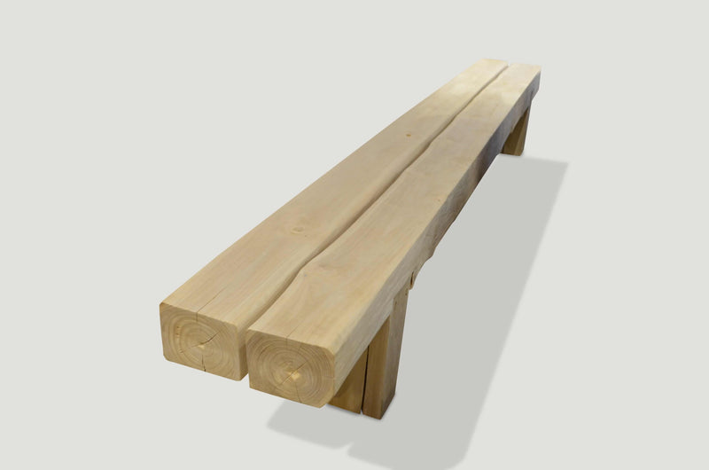 St. Barts Long Teak Log Bench