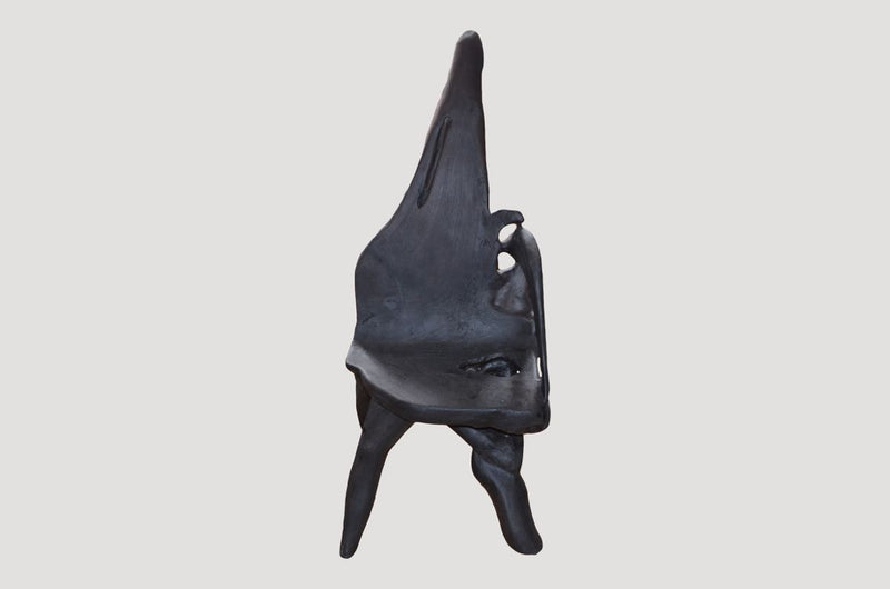 Triple Burnt Teak Sculptural Chair