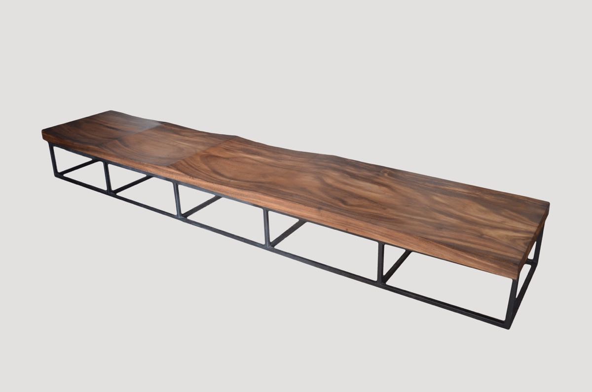 Long Wave Suar Wood Bench