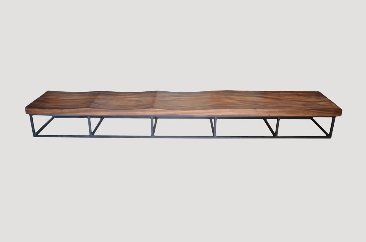 Long Wave Suar Wood Bench