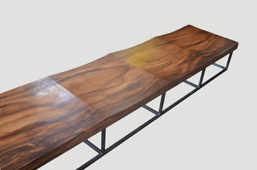 Long Wave Suar Wood Bench