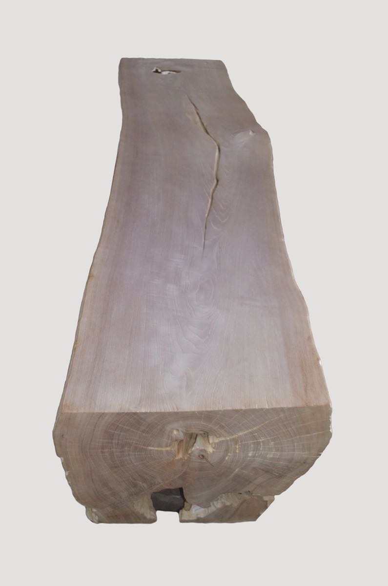 Single Teak Log Bench - Coffee Table