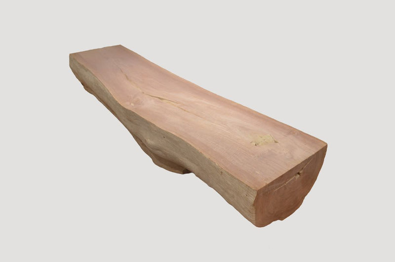 Single Teak Log Bench - Coffee Table