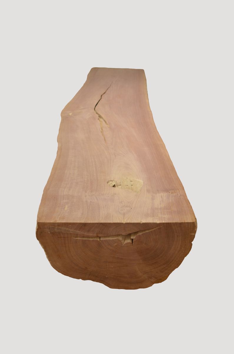 Single Teak Log Bench - Coffee Table