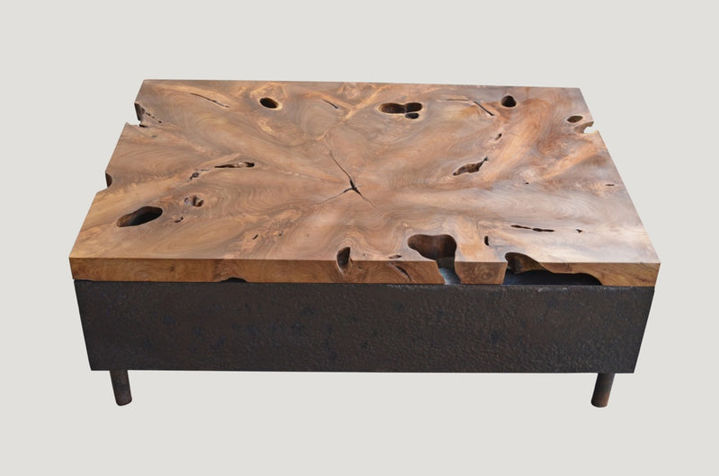 Teak & Metal Coffee Table