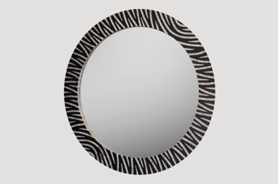 Black and White Shell Mirror