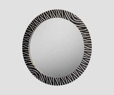 Black and White Shell Mirror