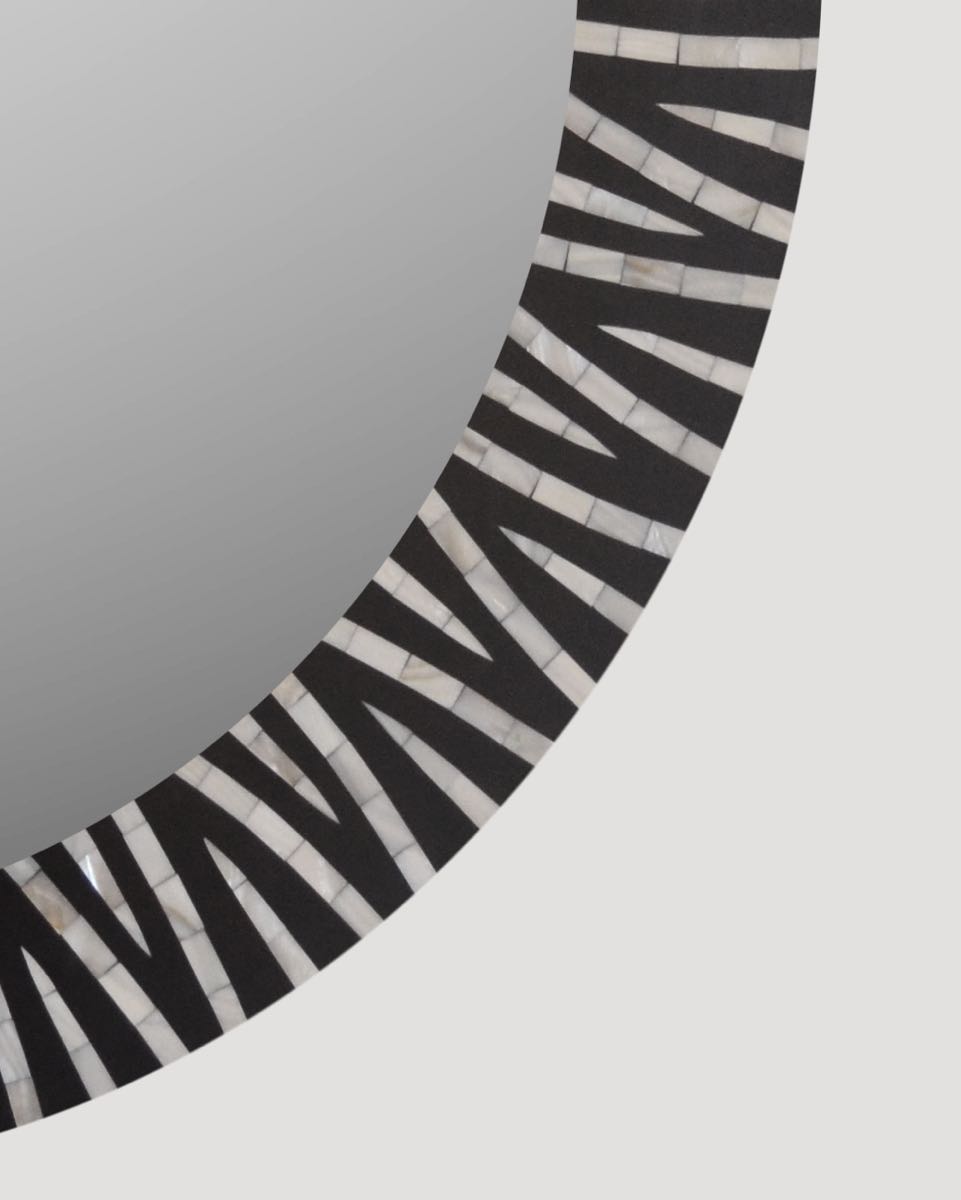 Black and White Shell Mirror