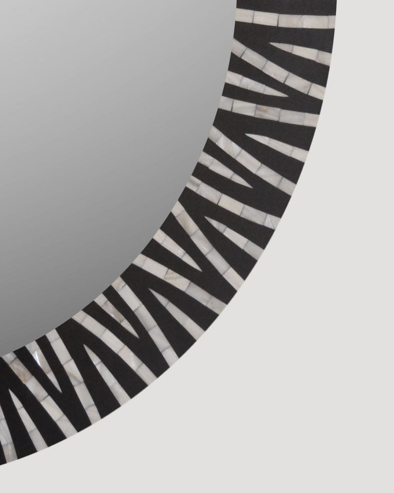 Black and White Shell Mirror