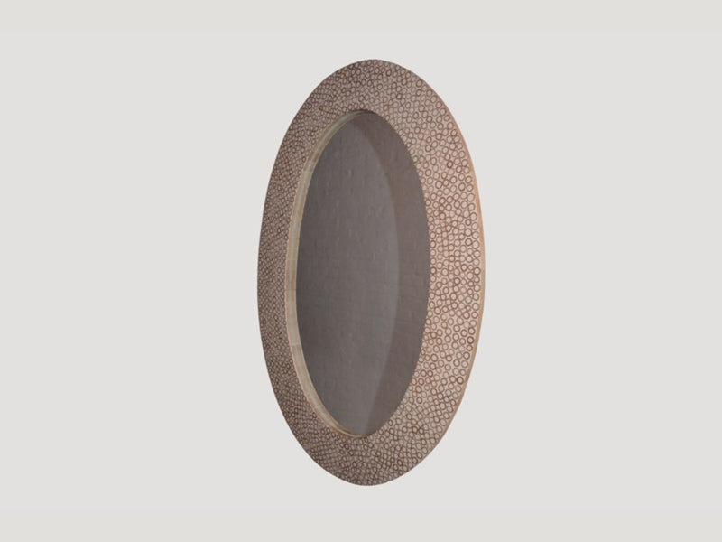 Bamboo Inlay Oval Mirror
