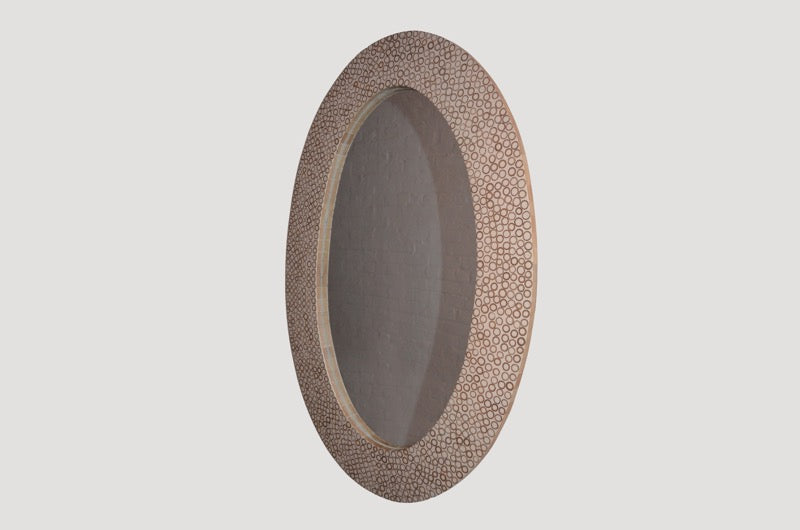 Bamboo Inlay Oval Mirror