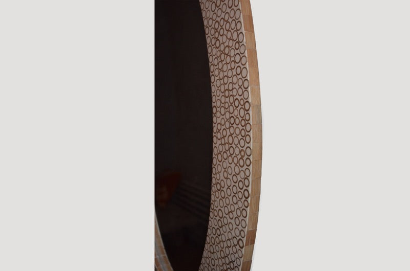 Bamboo Inlay Oval Mirror