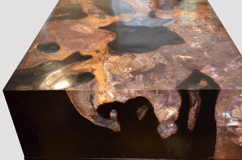 Cracked Resin Cocktail Table With Base