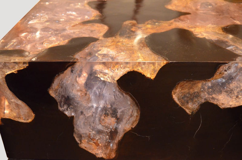 Cracked Resin Cocktail Table With Base