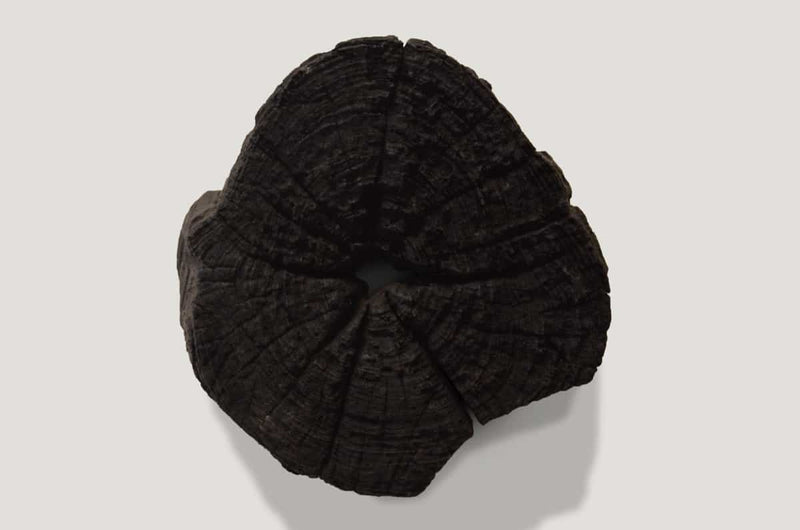 Triple Burnt Erosion Teak Sculptures