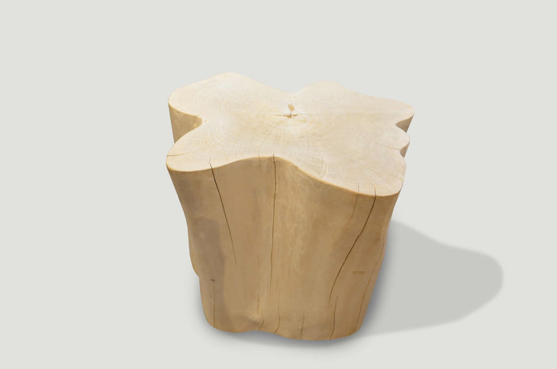 Bleached Teak Organic Side Table