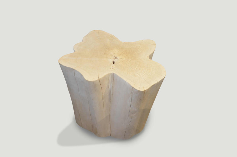 Bleached Teak Organic Side Table